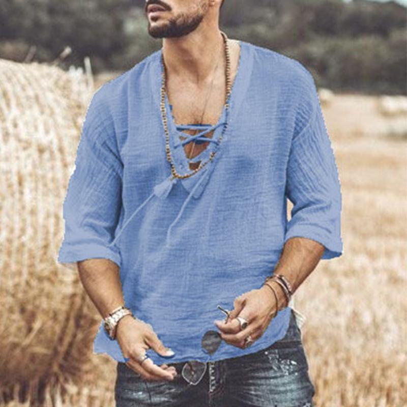 chemise-decontractee-col-v-vintage