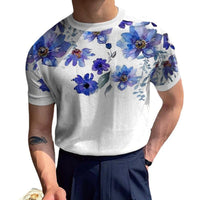 t-shirt-tricot-manches-courtes-imprime-fleuri-vintage