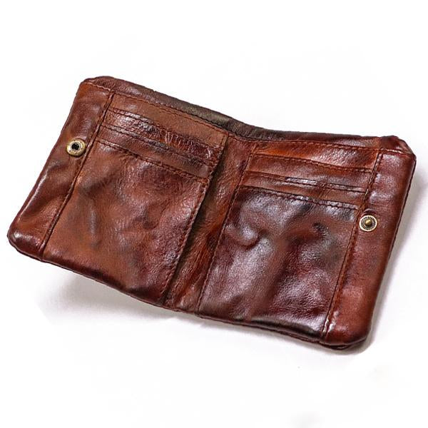 Portefeuille Vintage Cuir Alex Martin - Pêche à La Mouche, Avec Poche Plastique Et Feutres
