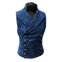 gilet-vintage-col-montant-daim-double-boutonnage