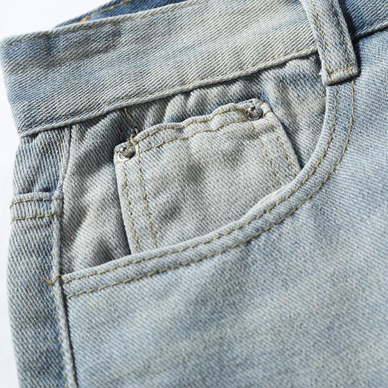 Jean Garçon Doublure Polaire - Pantalon Hiver Chaud à Jambe Droite - Taille Élastique - Denim Solide - Pour Jeux Actifs