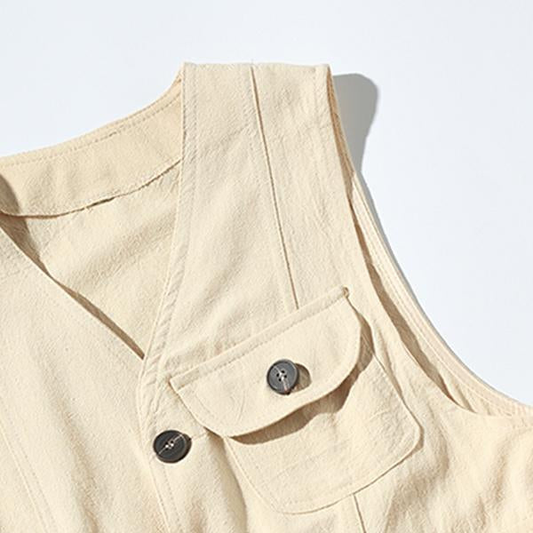 gilet-decontracte-mince-lin-vintage