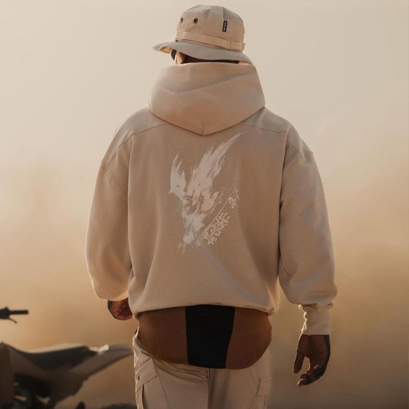 sweat-a-capuche-ample-imprime-dos-vintage