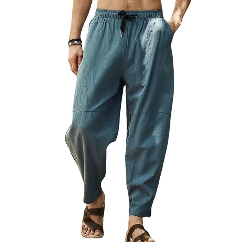 pantalon-ample-cordon-serrage-coton-lin-vintage
