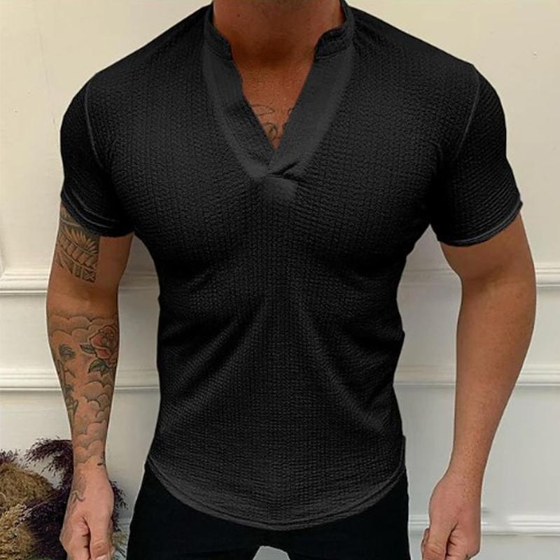 t-shirt-manches-courtes-vintage-col-v