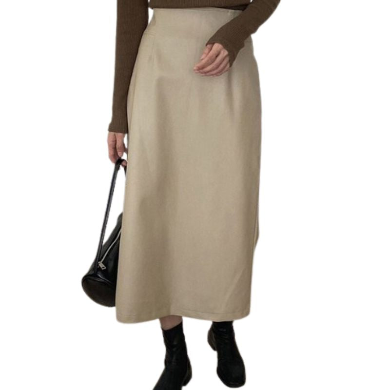 jupe-longue-vintage-cuir-fendue