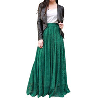 jupe-longue-femme-verte-vintage