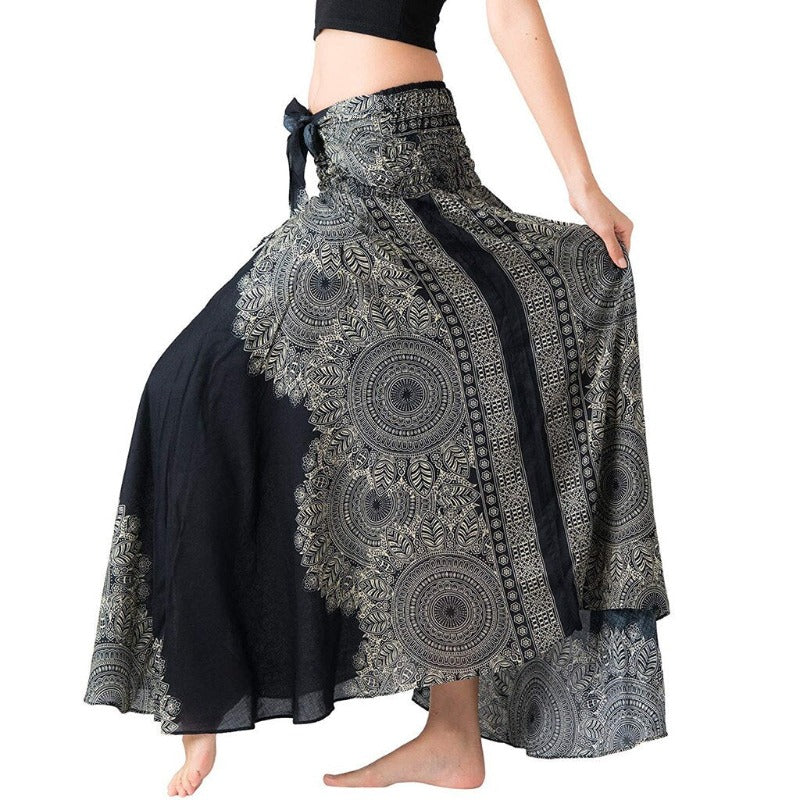 Jupe Longue Été Femme 2 En 1 Fluide Bohème Chic - Jupe Fleurie Plage Taille Unique