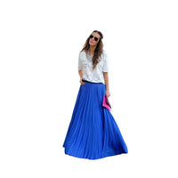Jupe Longue Plissée Bleu 80's Style 