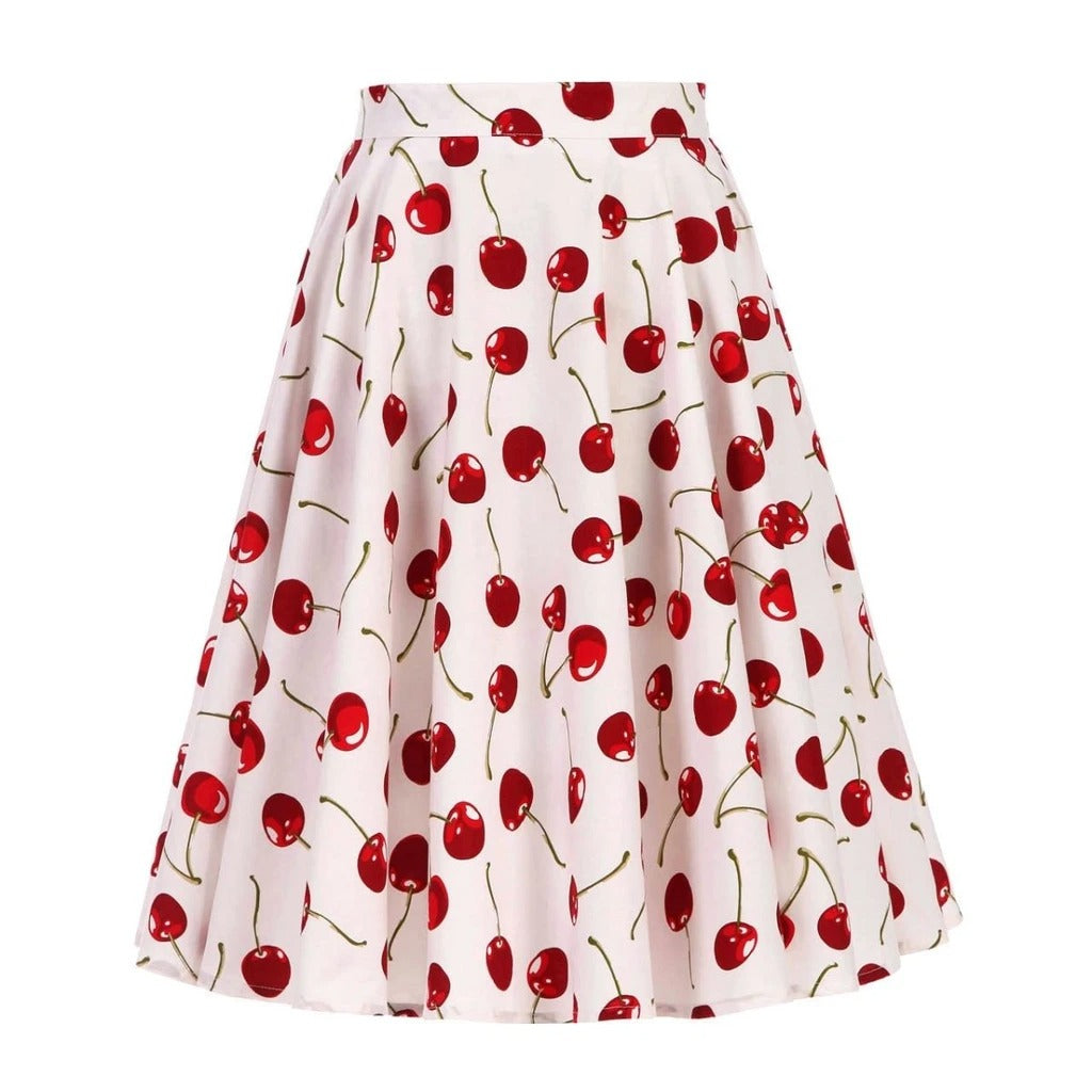 jupe-annee-80-blanche-cerises