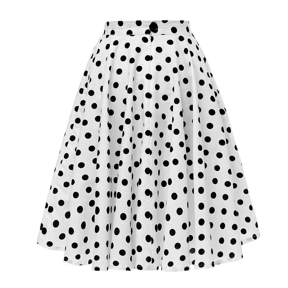 jupe-annee-80-blanche-a-pois
