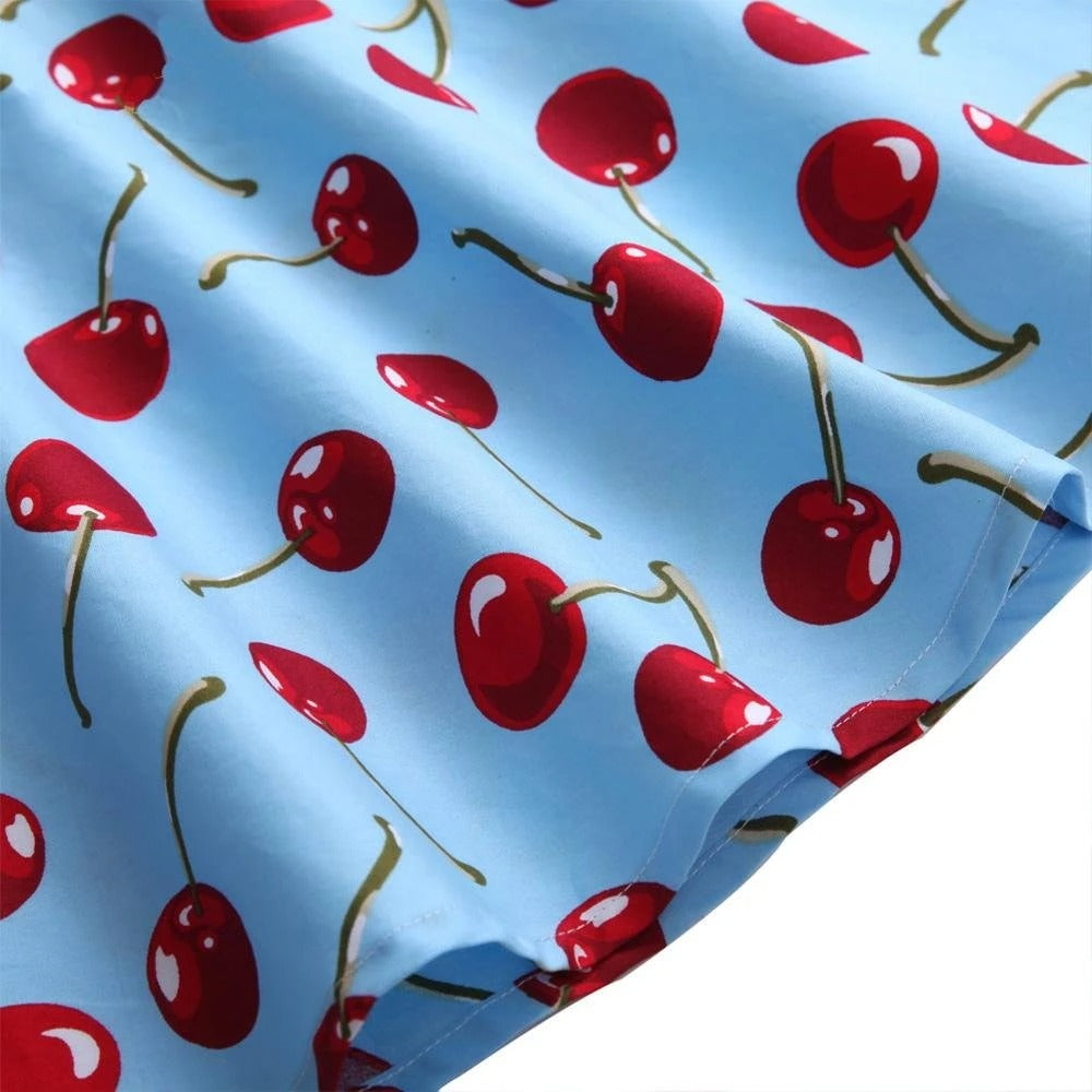 jupe-annee-80-bleue-cerises