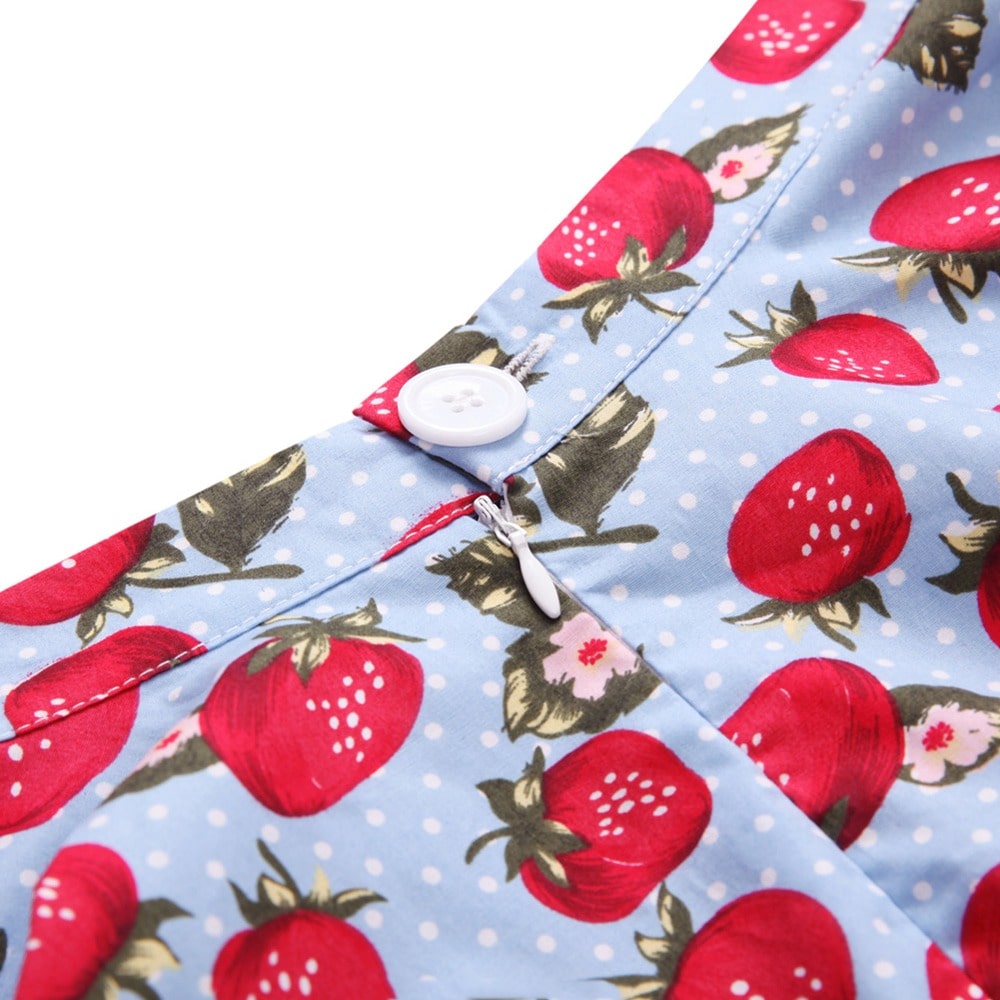 jupe-annee-80-bleue-fraises