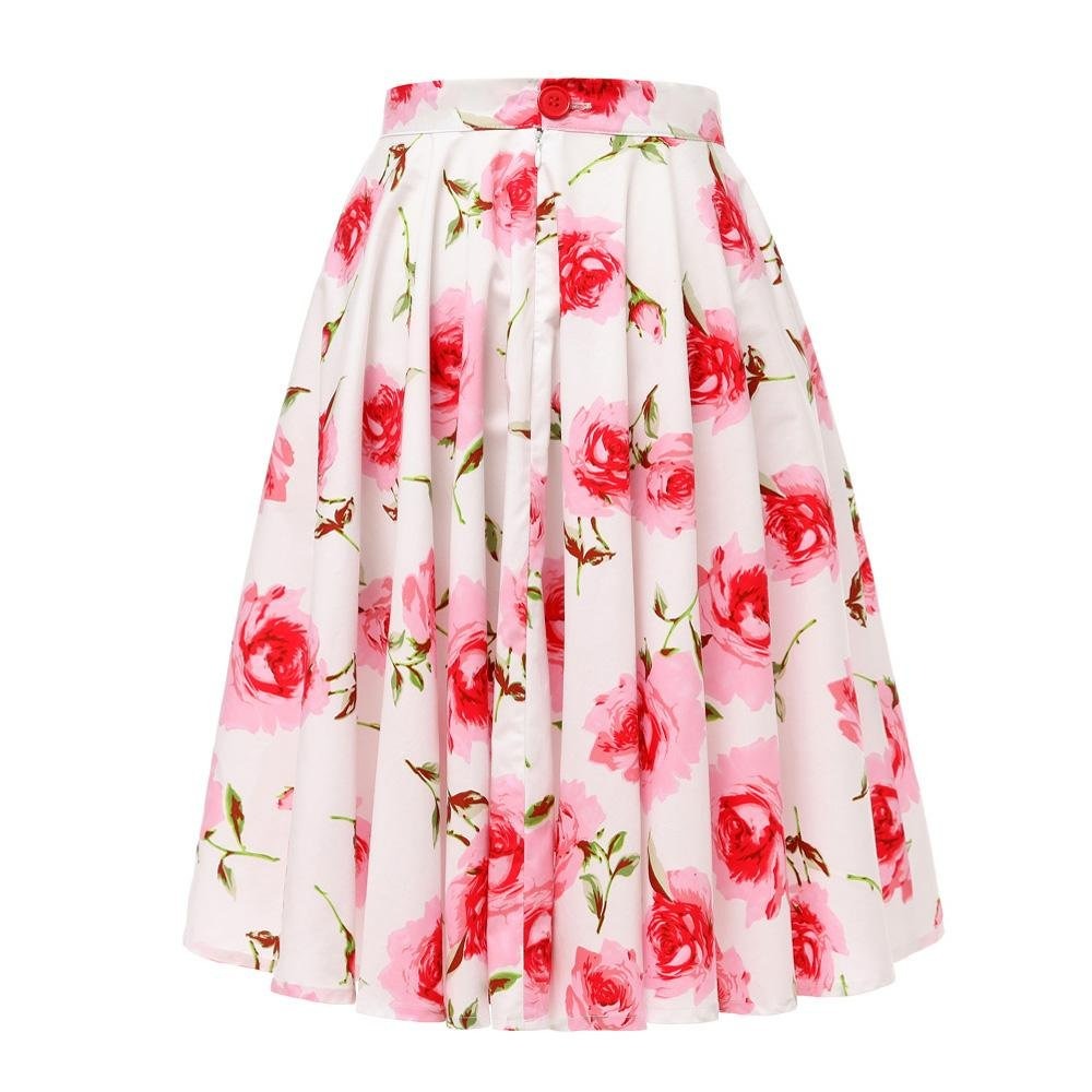 jupe-annee-80-kitsch-blanche-a-fleurs