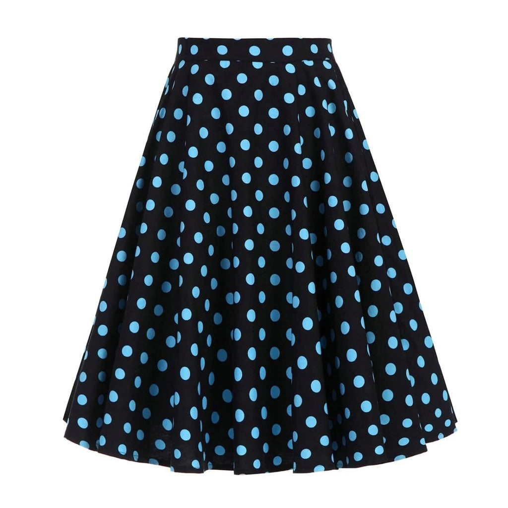 jupe-annee-80-pois-bleu