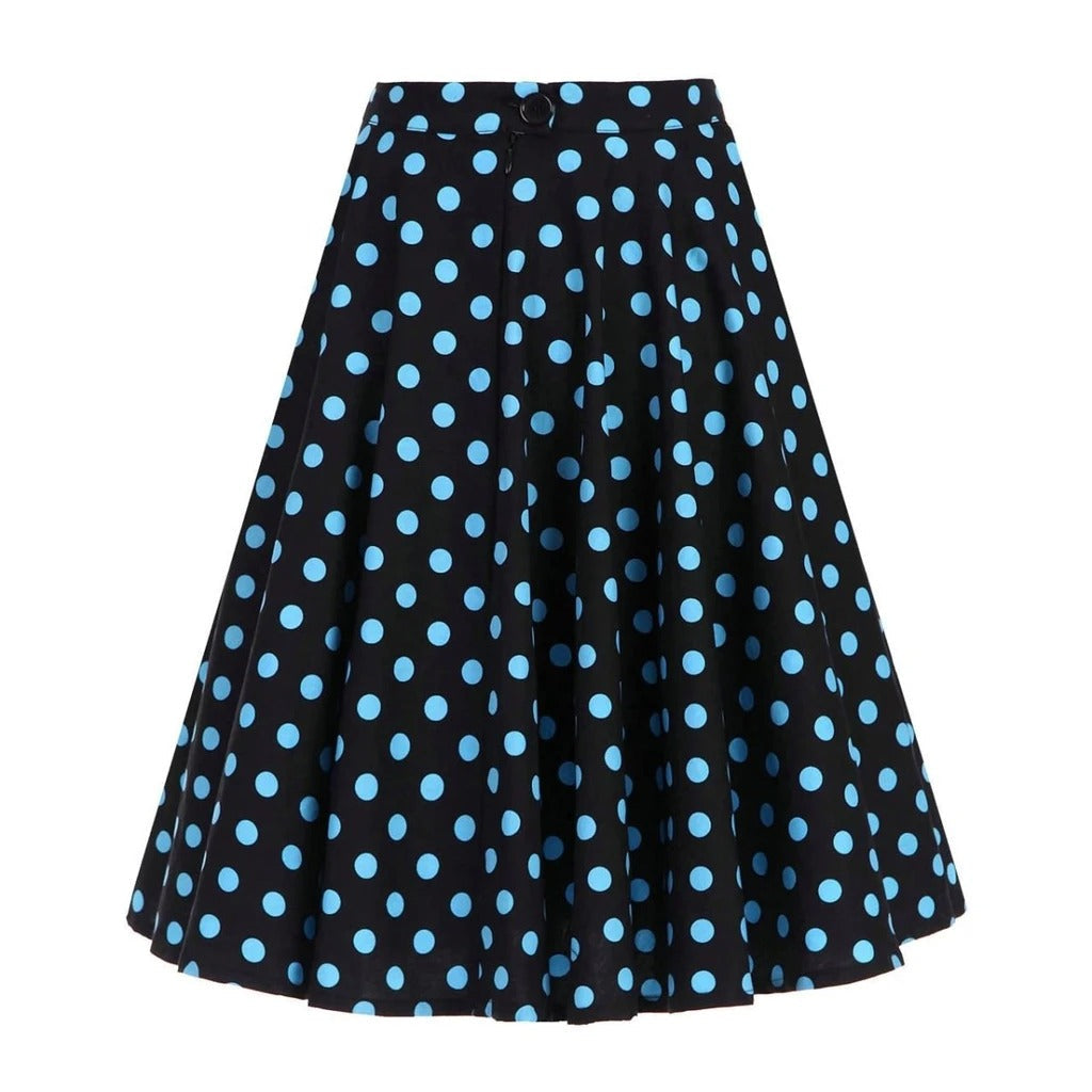 jupe-annee-80-pois-bleu