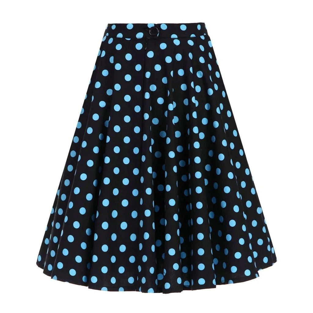 jupe-annee-80-pois-bleu