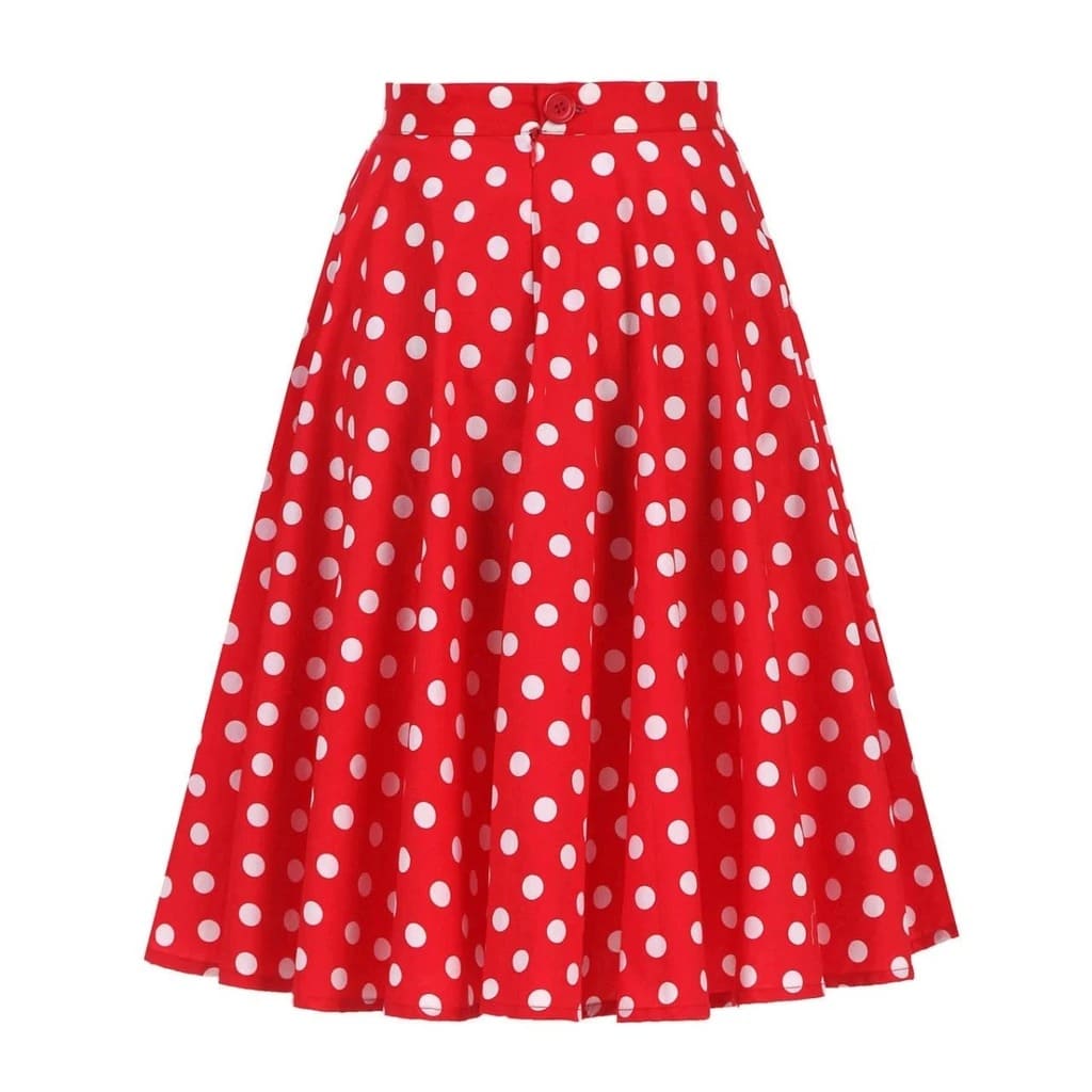 jupe-annee-80-rouge-polka-dots