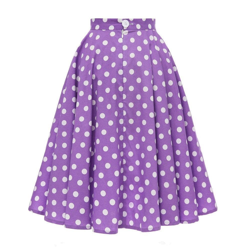 jupe-annee-80-polka-dots-violette