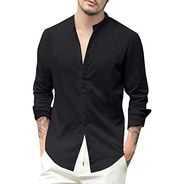 chemise-ample-decontractee-col-montant-manches-longues-vintage