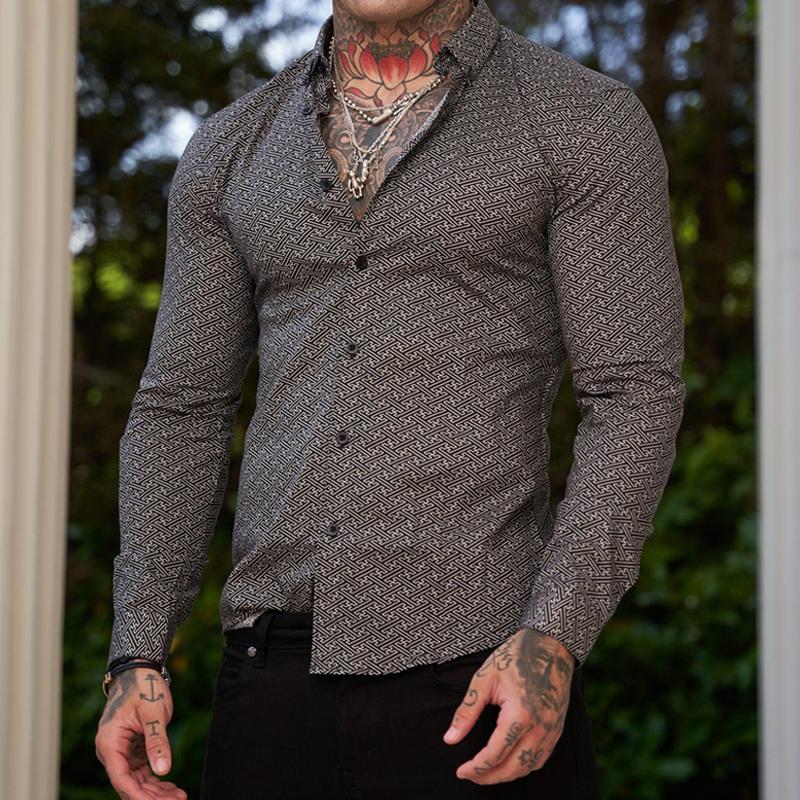 chemise-manches-longues-imprime-unique-vintage