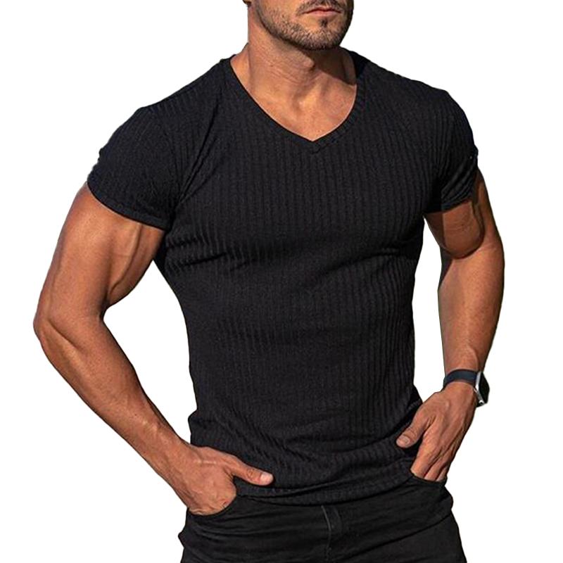t-shirt-raye-col-v-vintage