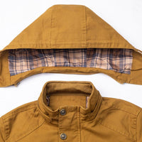 Manteau de travail épaissi avec poches zippées vintage