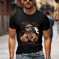 t-shirt-coton-imprime-ours-vintage