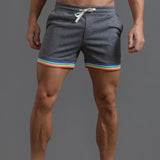 short-sport-coton-imprime-arc-en-ciel-vintage