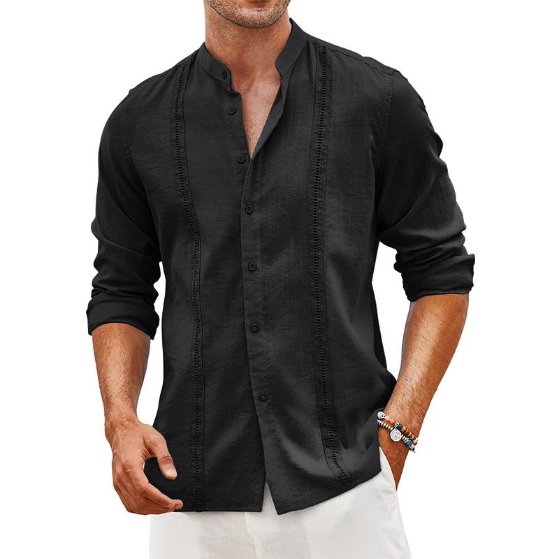 chemise-unie-manches-longues-vintage