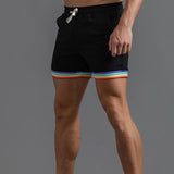 short-sport-coton-imprime-arc-en-ciel-vintage