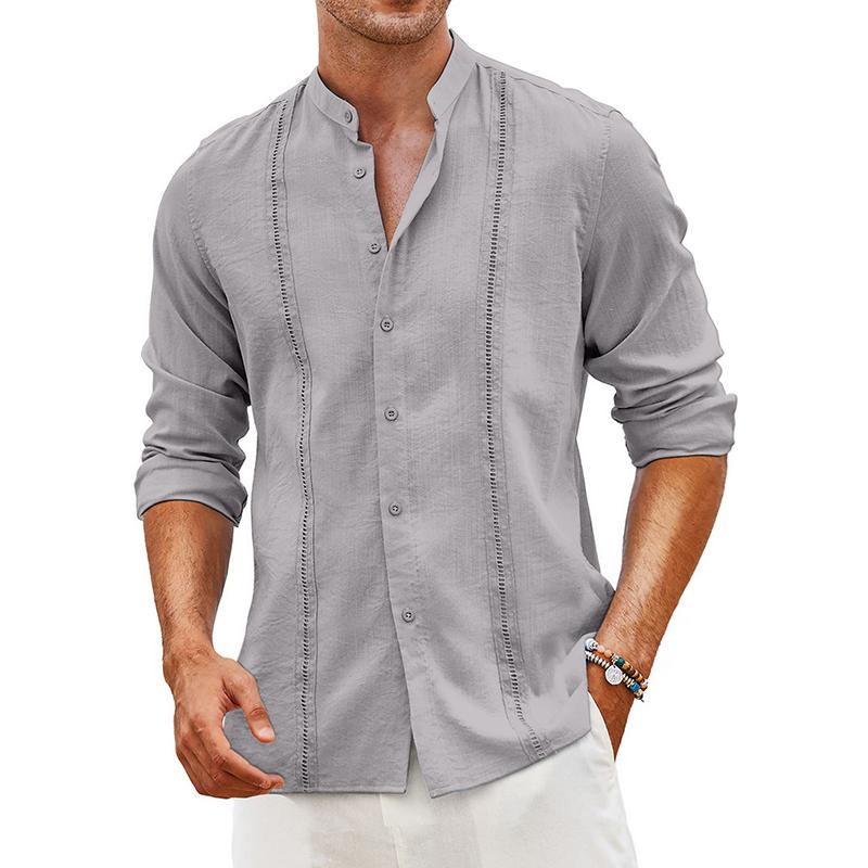 chemise-unie-manches-longues-vintage