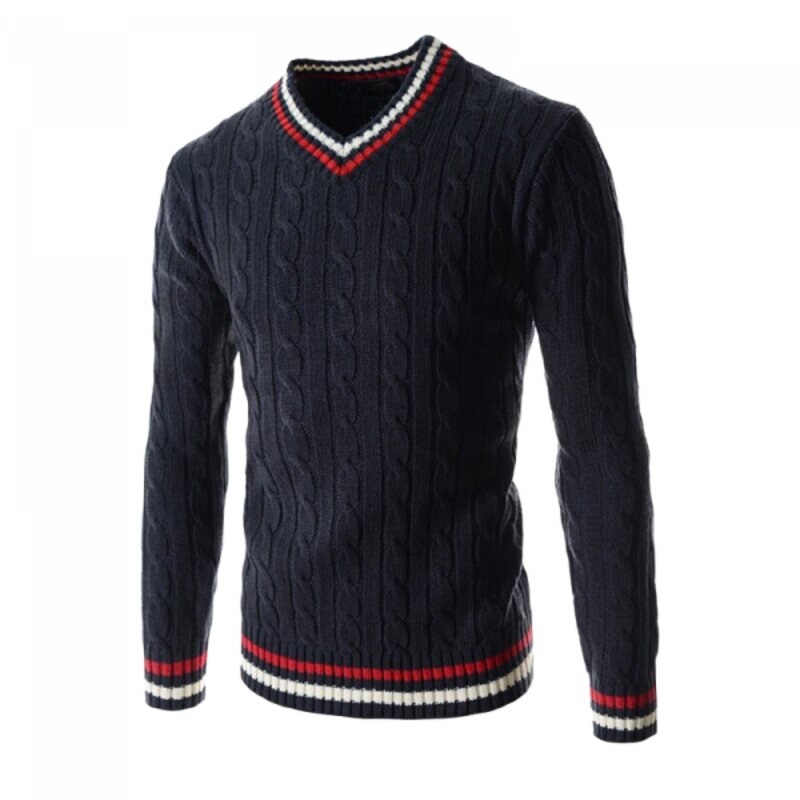 pull-en-v-tennis-vintage-homme
