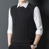pull-tricote-sans-manche-homme-style-vintage