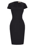 robe-crayon-vintage-annee-50-gris-fonce