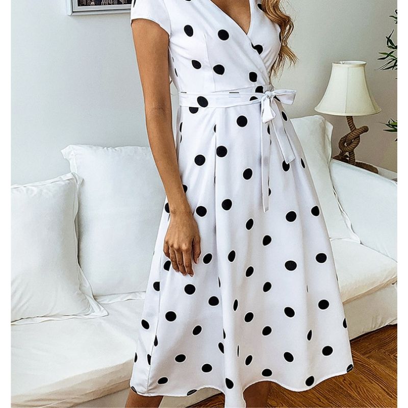 robe-longue-a-pois-vintage