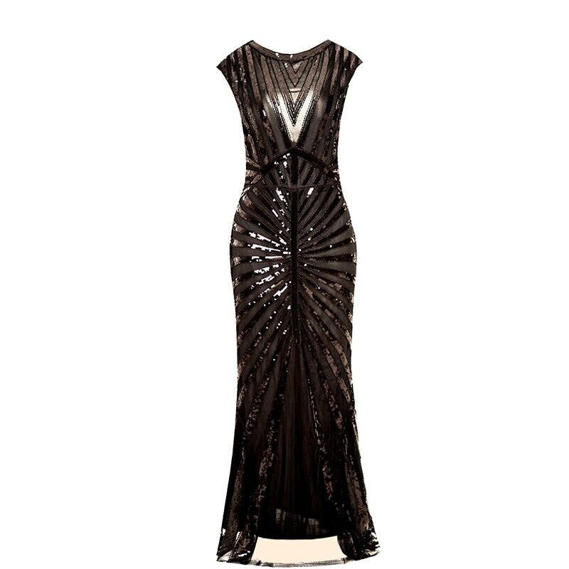 robe-longue-charleston-femme-noir