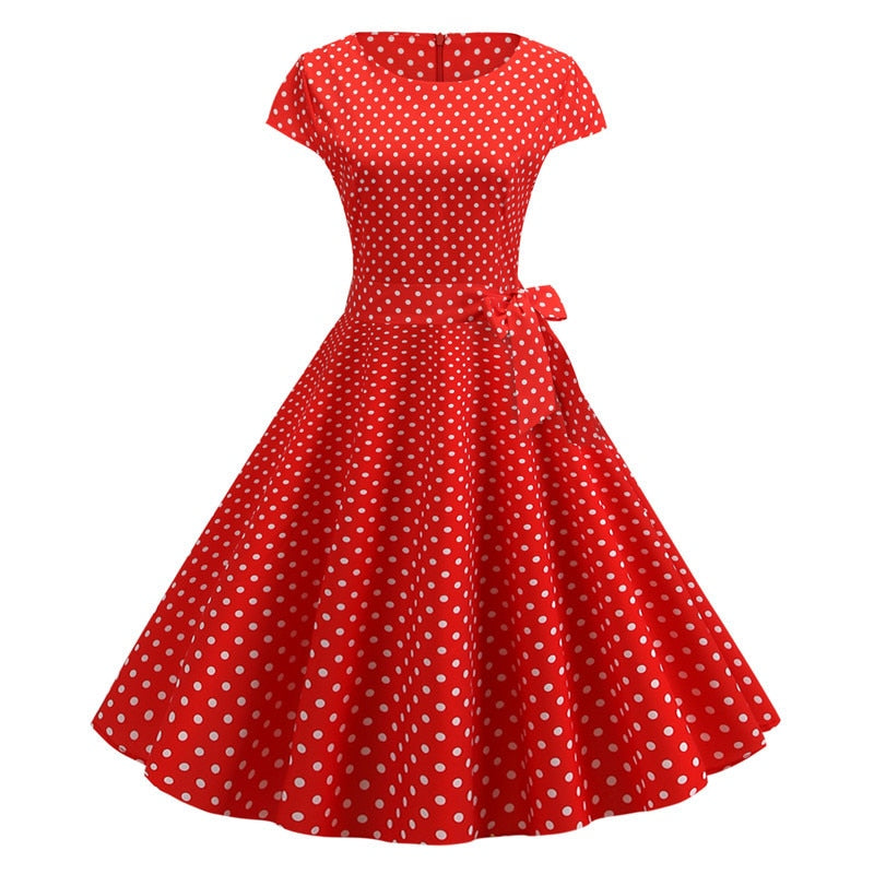    robe-vintage-annee-50-60-rouge