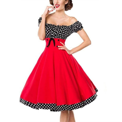 robe-vintage-pin-up-annee-50-rouge