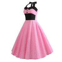 robe-annee-80-pin-up-rose-pois