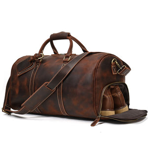 Sac de Voyage en Cuir Vintage Homme Mode Vintage