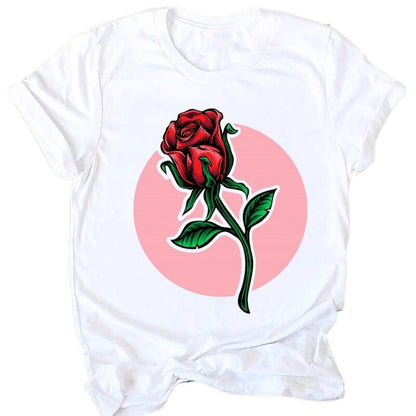       t-shirt-imprime-vintage-femme-fleur