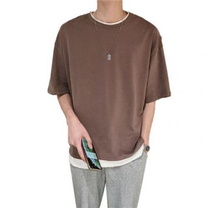    t-shirt-oversize-homme-vintage-marron