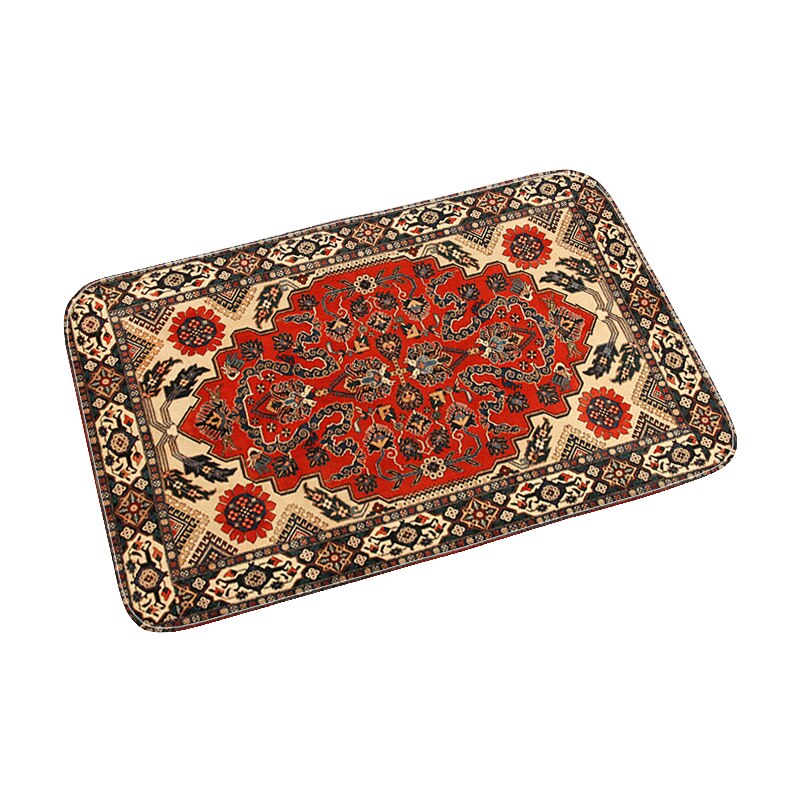 Tapis D'Entrée Ou De Salle De Bain Vintage HERMES En Coton - 30x30cm Bleu - Occasion