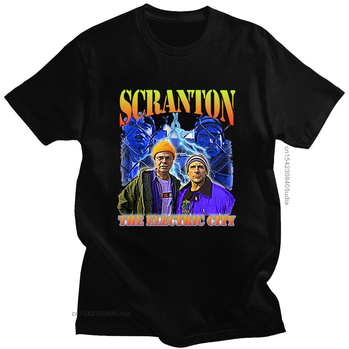 t-shirt-annee-80-noir-scranton